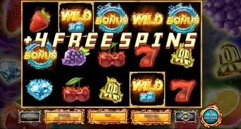Hot & Win: Four-extra-free-spin award with Bonus and Wild symbols