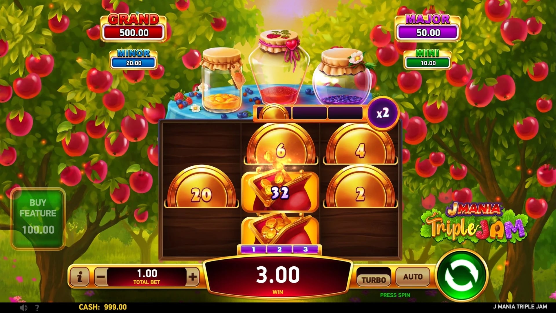 J Mania Triple Jam: Collector feature with numbered prizes and multiplier