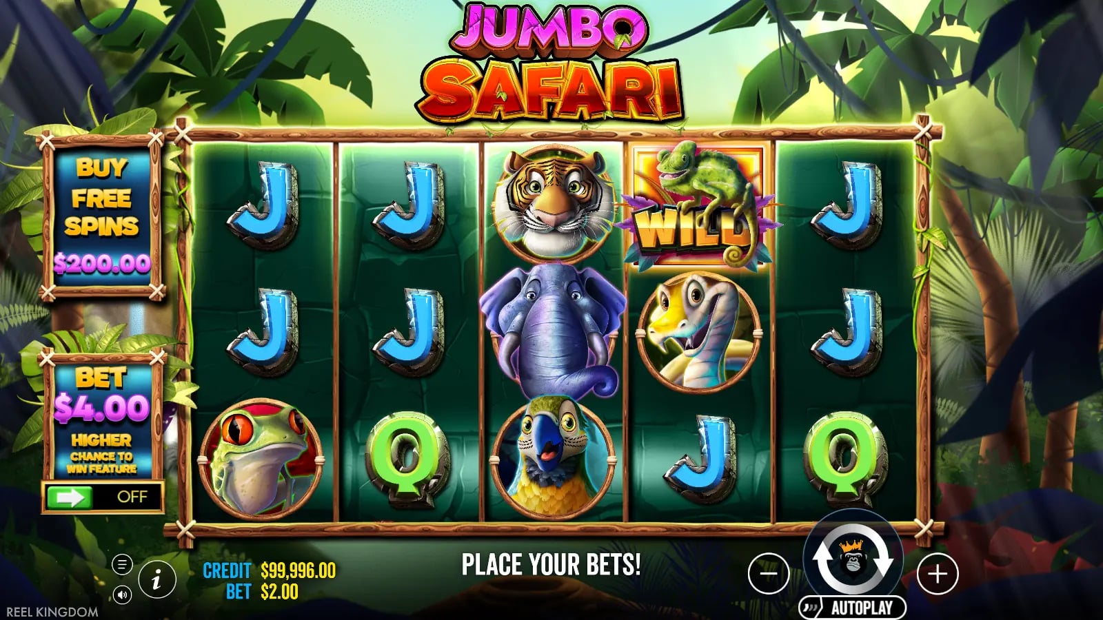 Jumbo Safari later official demo state with the full animal symbol grid