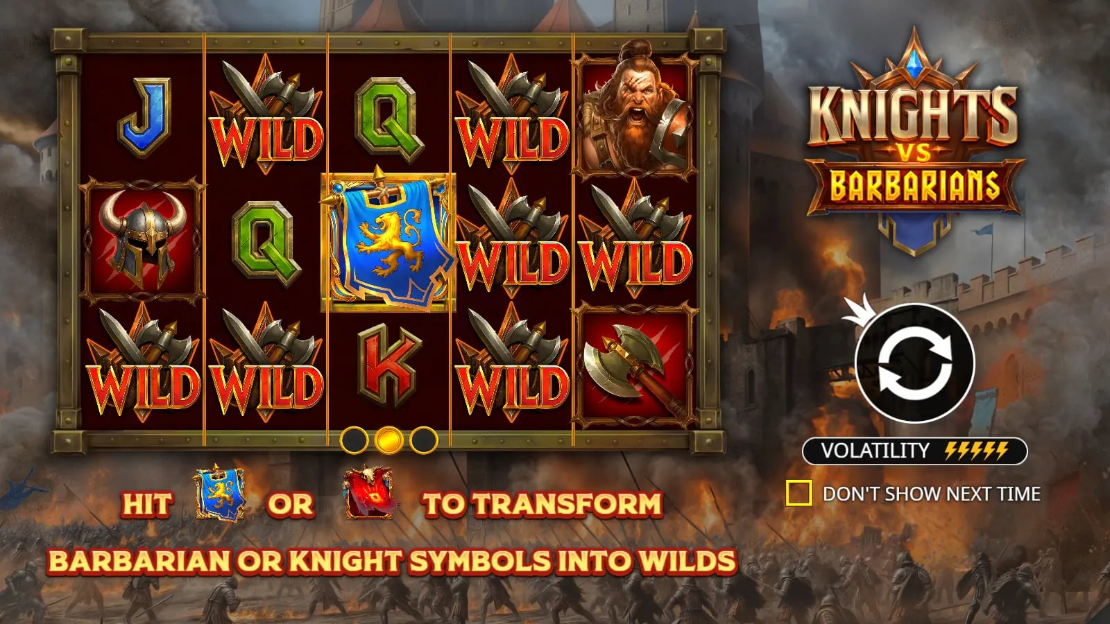 Knights vs Barbarians official demo opening view introducing the centre battle