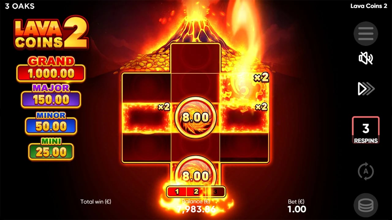 Lava Coins 2: Volcano adding sticky cell multipliers