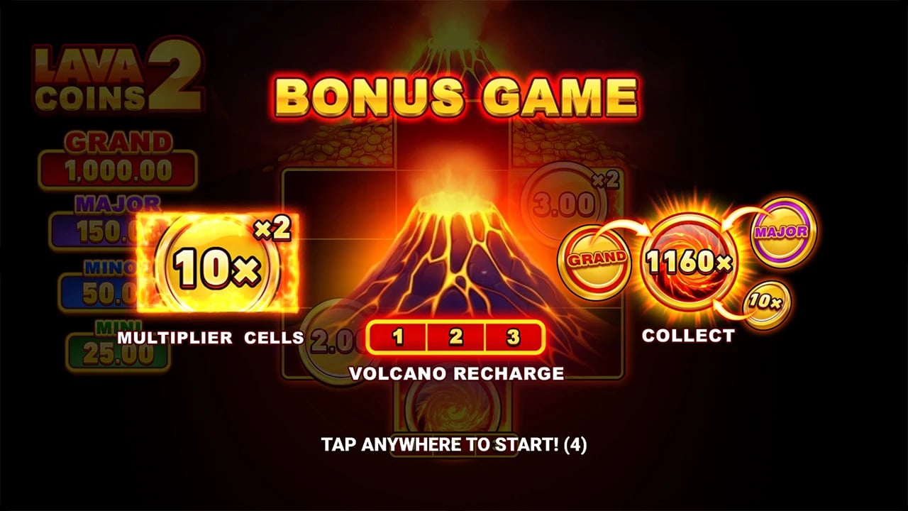 Lava Coins 2: Bonus mechanics instruction panel