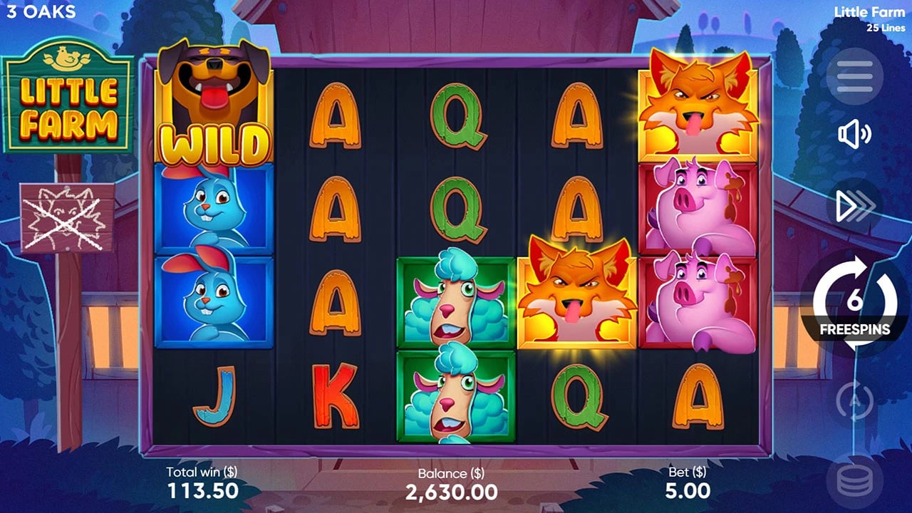 Little Farm: Dog and Foxes during free spins