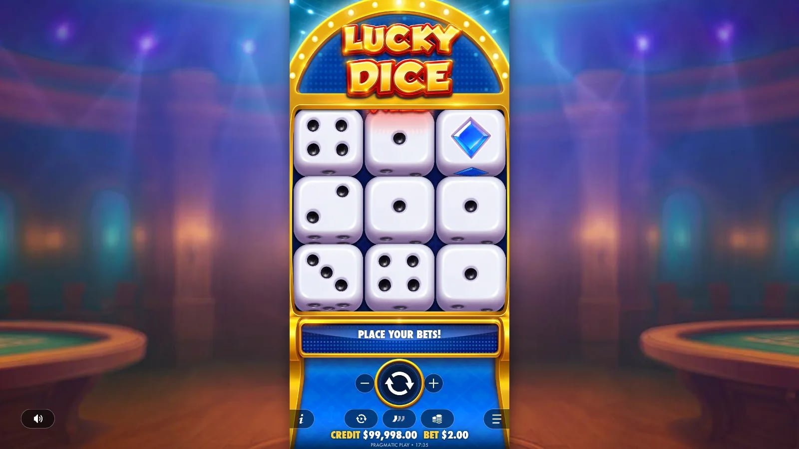 Lucky Dice ordinary three-by-three dice grid