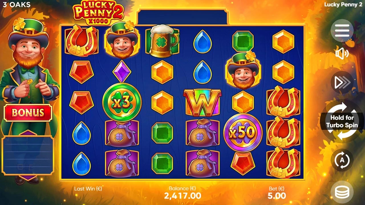 Lucky Penny 2: Penny Coin multipliers among ordinary symbols