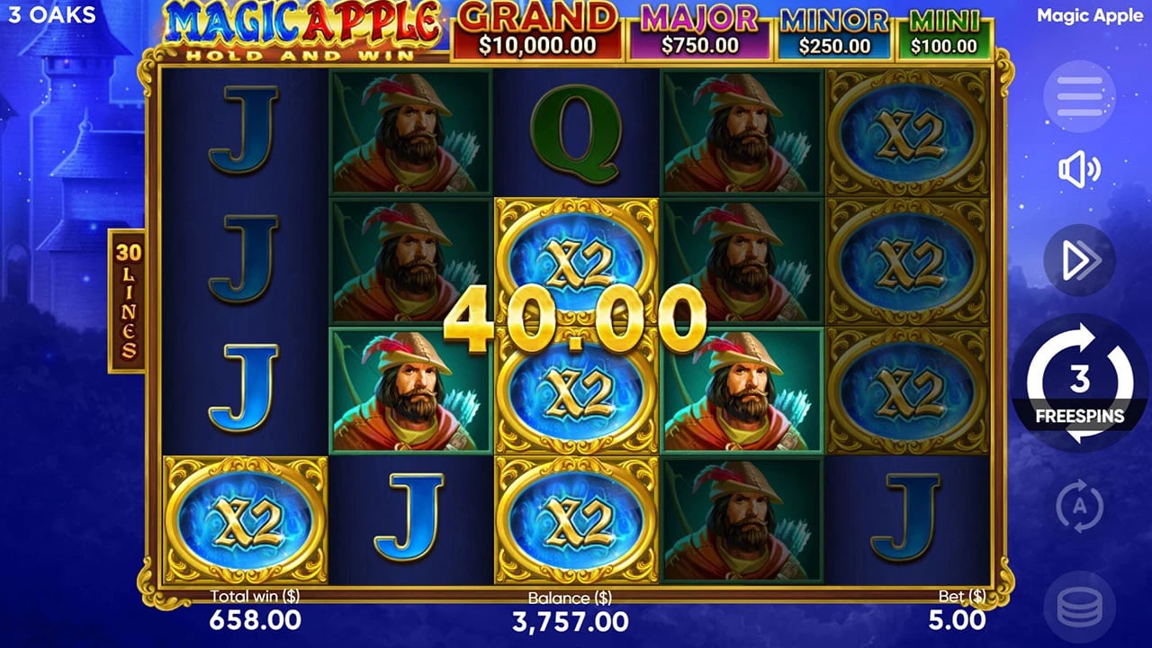 Magic Apple: 2x Mirror Wilds during free spins