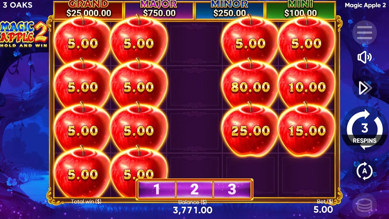 Magic Apple 2: Red Apples on the respin board