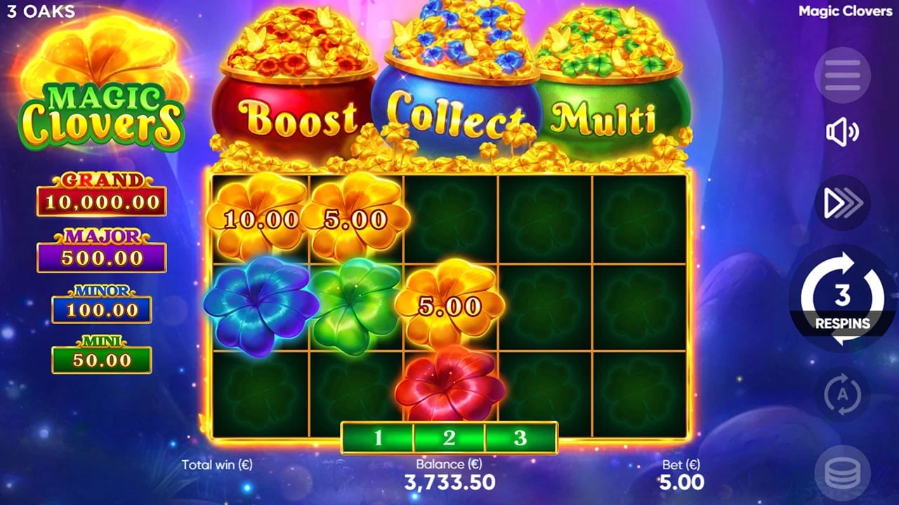 Magic Clovers: Coloured Clovers in the bonus field