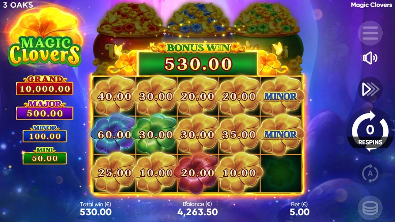 Magic Clovers: Bonus ending with one field position empty