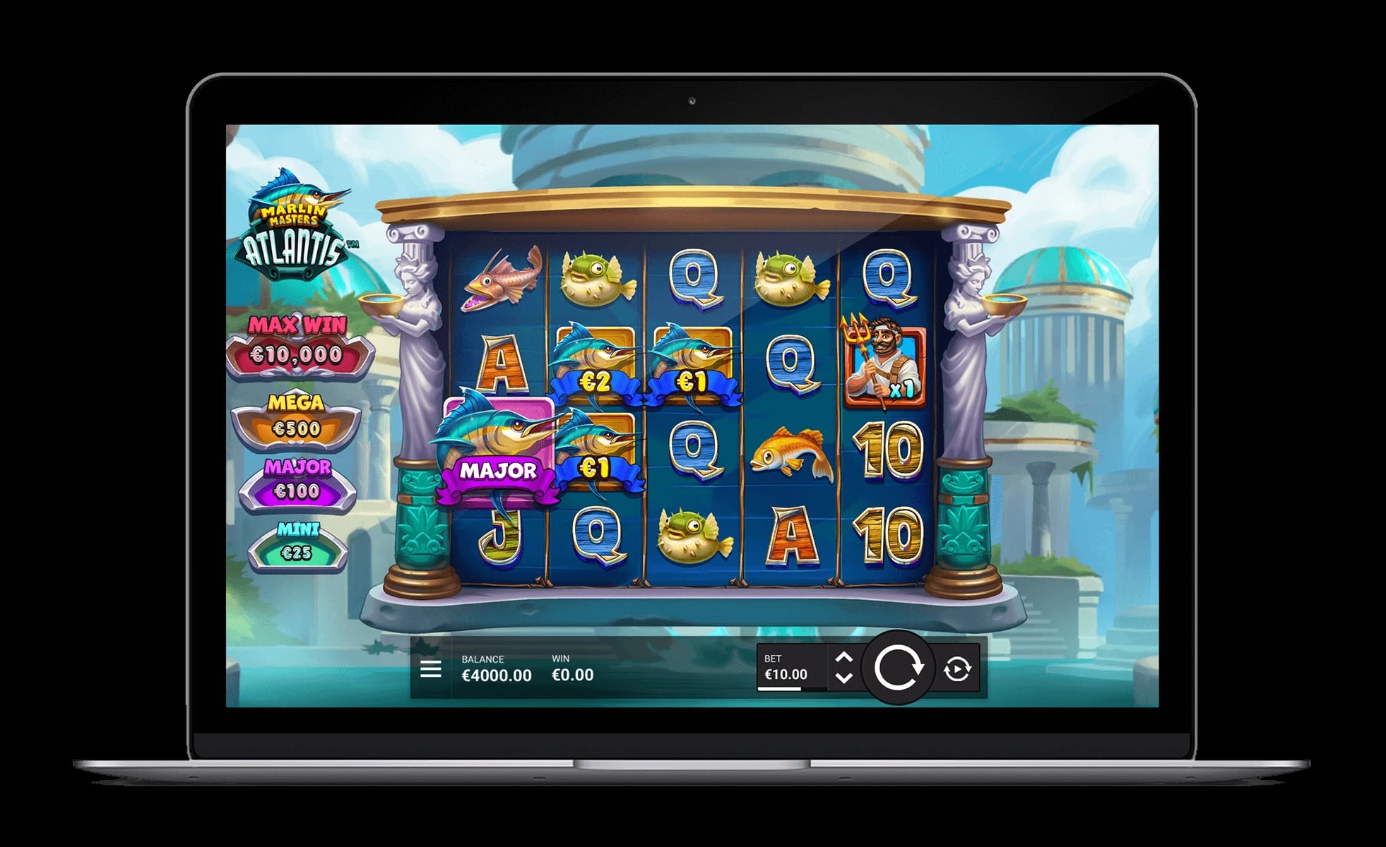 Marlin Masters Atlantis displayed on devices in Hacksaw's product artwork