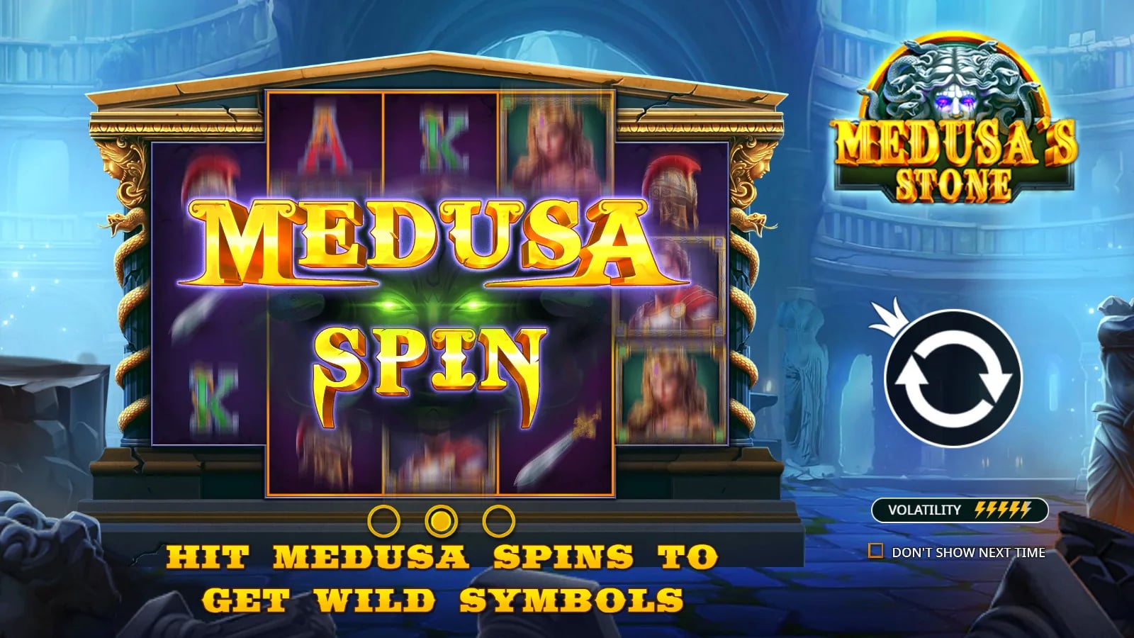 Medusa's Stone illustrated Medusa Spin introduction above a sample temple reel board.