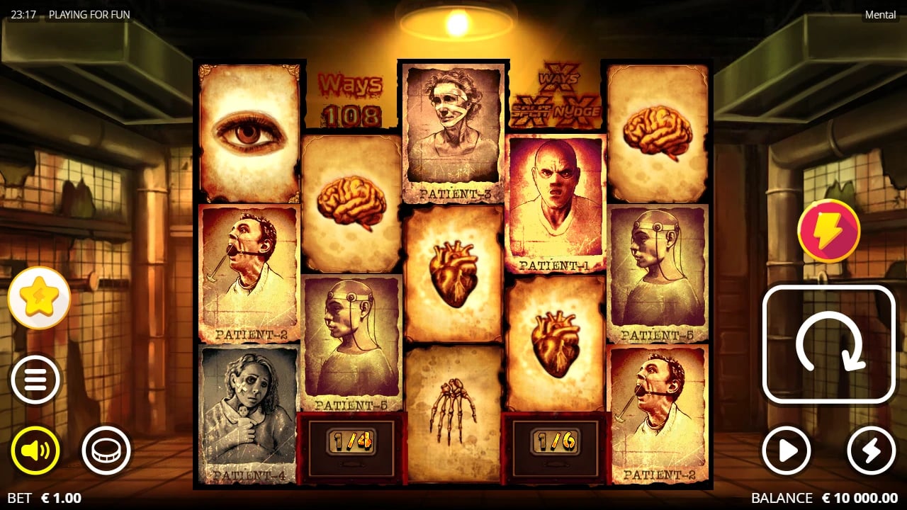 Mental irregular five-reel base game and Enhancer counters