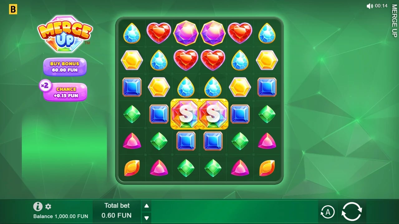 Merge Up six-by-six gem grid