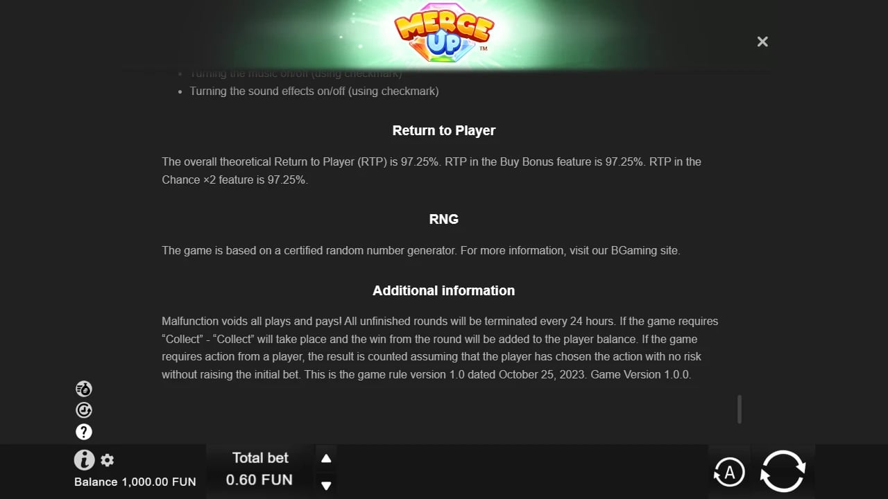 Merge Up rules with normal Buy Bonus and Chance x2 RTP