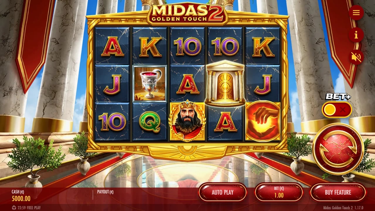 Midas Golden Touch 2 five-by-three base grid