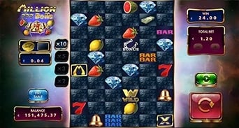 Million 777 Bells: Lucky Multiplier selector beside the field
