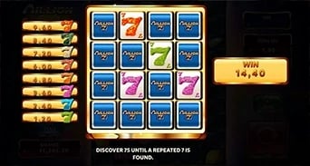 Million 777 Coins: Frenzy 7s reveal board with its repeat-ending instruction