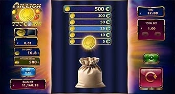 Million 777 Coins: Gold coin above the sack and progression ladder