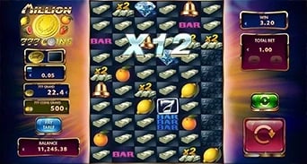 Million 777 Coins: Banknote-filled field with 2x markers