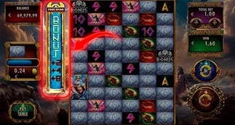 Million Zeus 2: Provider-annotated free-spin progress indicator