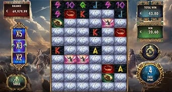 Million Zeus 2: Free-spin field with an additional multiplier reel