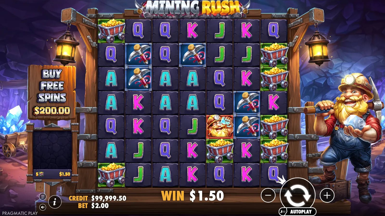 Mining Rush later official spin with a different complete cluster board