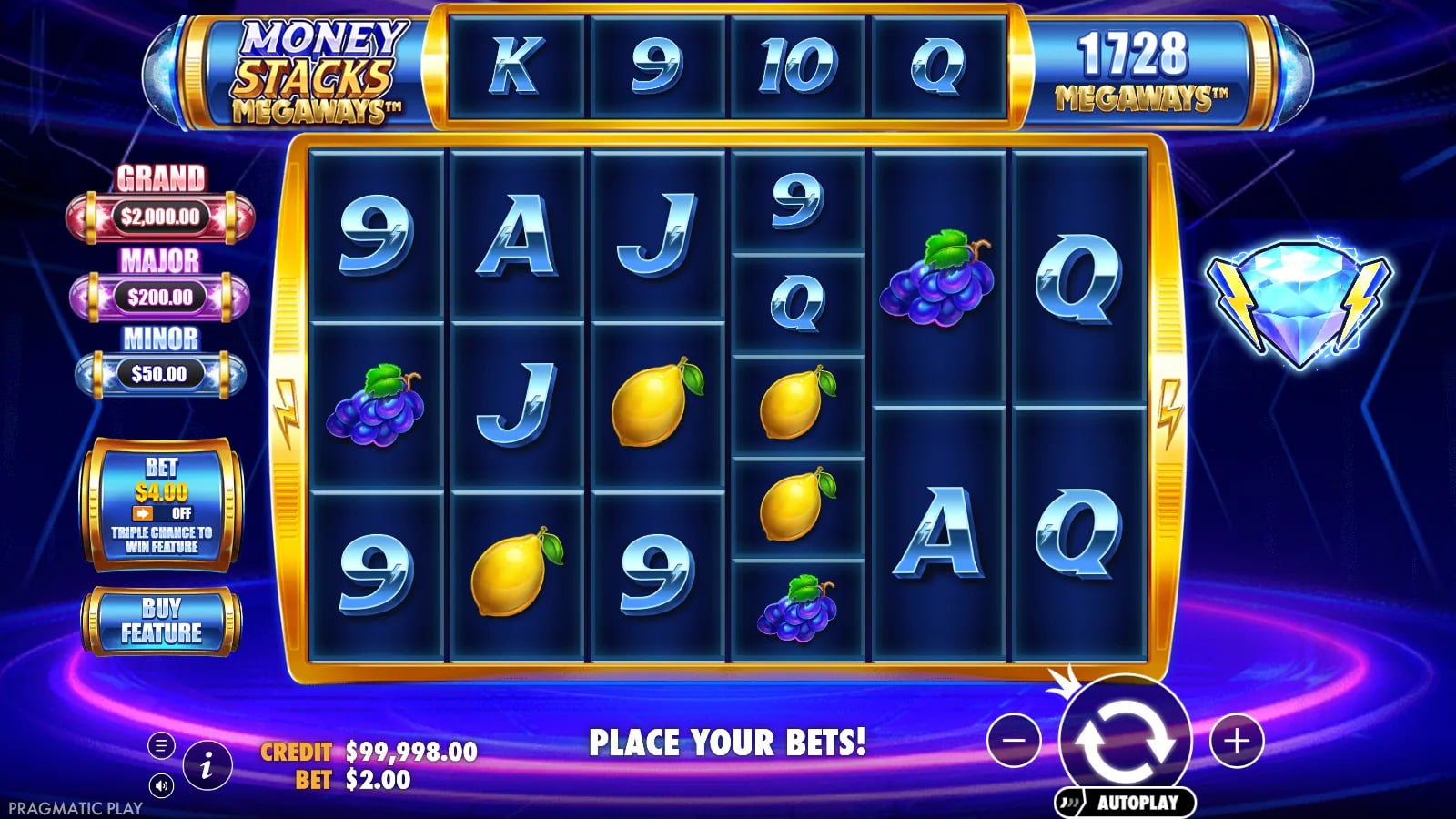 Money Stacks Megaways live variable reels with Collect symbols visible