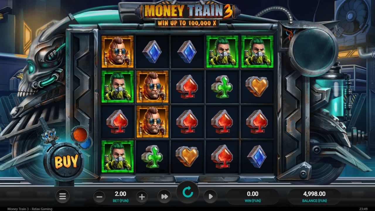 Money Train 3 five-column, four-row base board