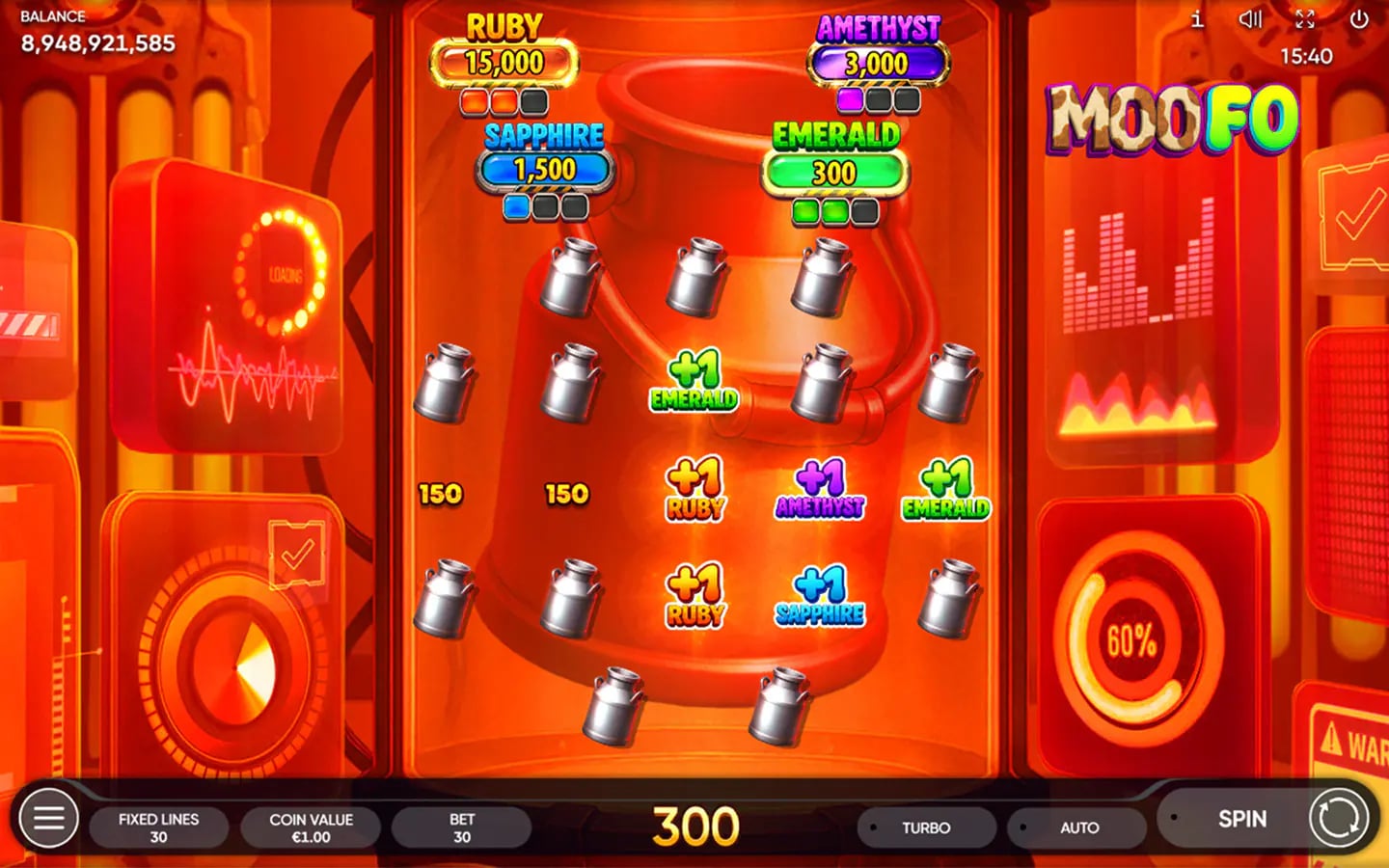 MooFO Milk Em pick feature with bottles, coloured bonuses and a visible progress meter
