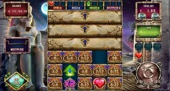 Nefertiti's Riches: Persistent prize board with values and additional rows