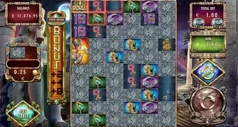 Nefertiti's Riches: Main field and free-spin progress display