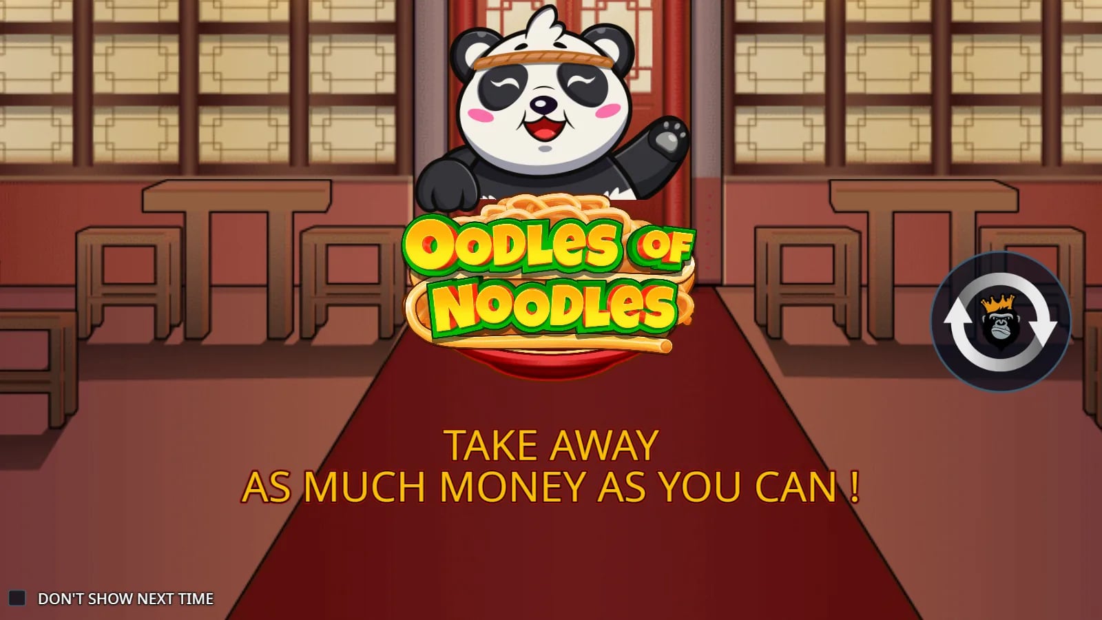 Oodles of Noodles official title illustration with Panda and kitchen art