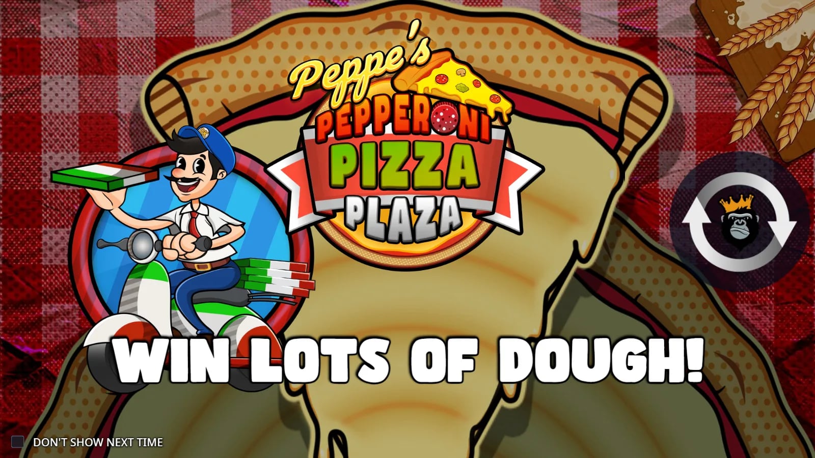 Peppe's Pepperoni Pizza Plaza title card with the delivery rider