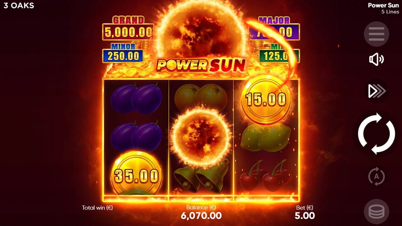 Power Sun: middle Sun with coins on both outer reels