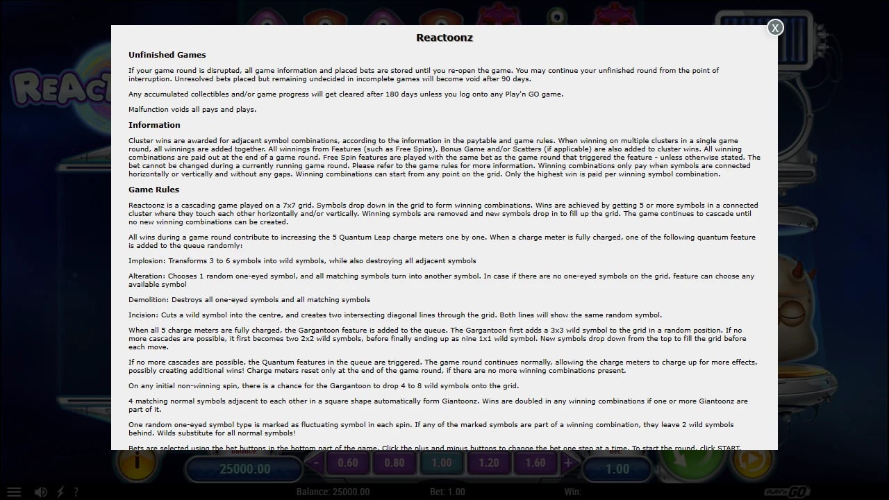 Reactoonz official help explaining clusters and Quantum Leap effects