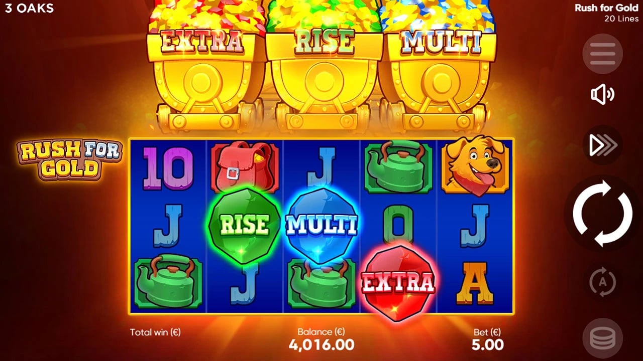 Rush for Gold: All three Cart features activated