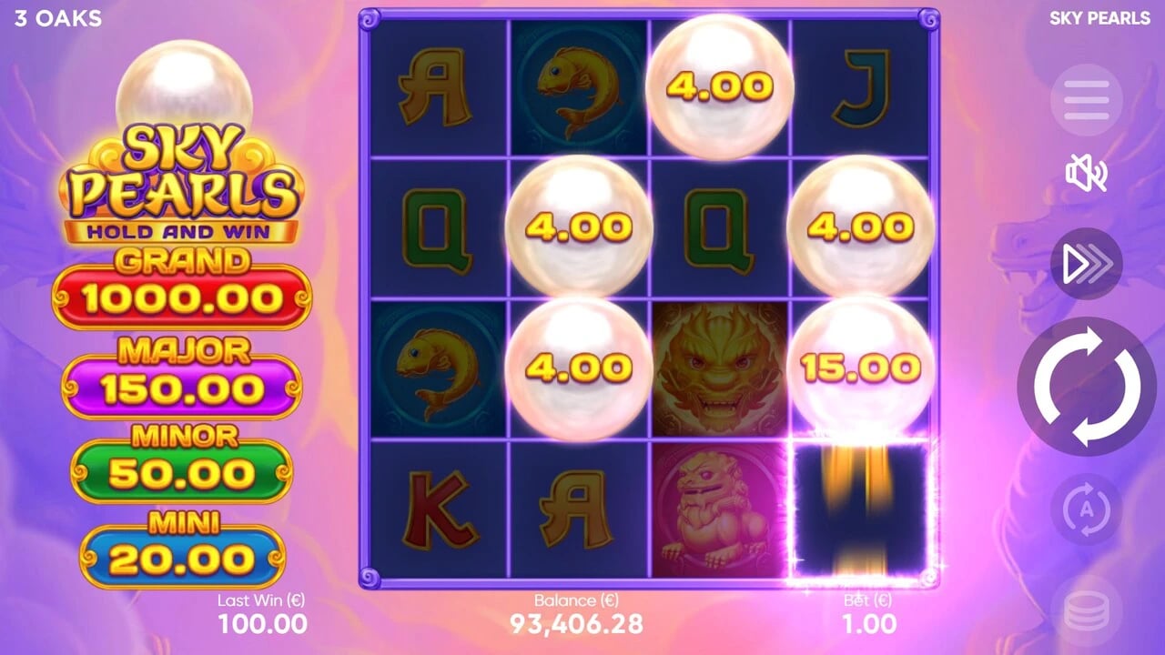 Sky Pearls: Pearl Bonus symbols during an entry presentation