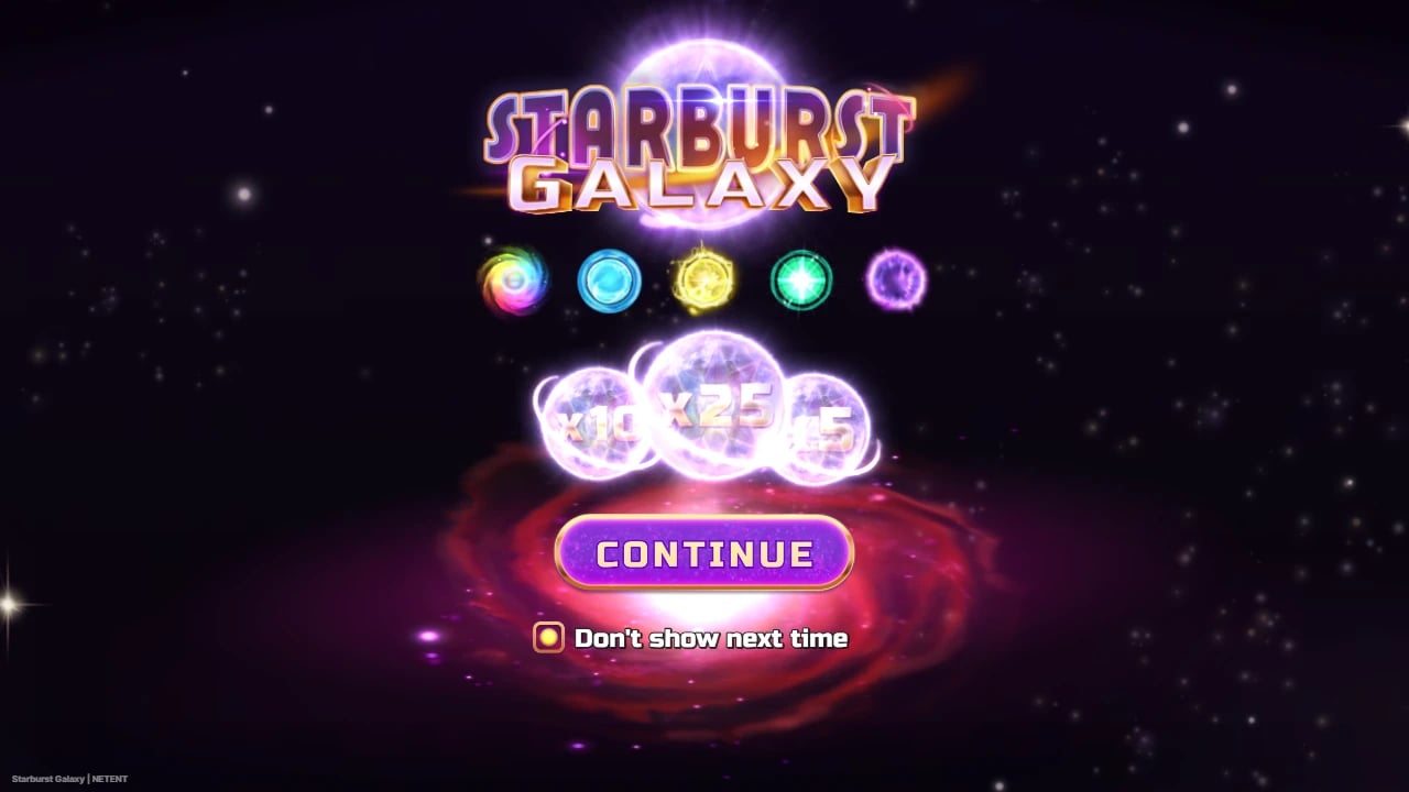 Starburst Galaxy introduction with its logo and feature graphics