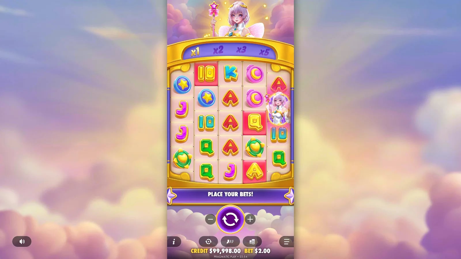 Starlight Wins changed ordinary 5×4 board with princess symbol and x1 indicator.