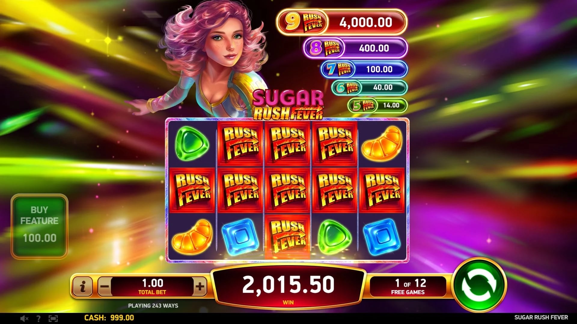 Sugar Rush Fever: Five Rush prizes in Free Games