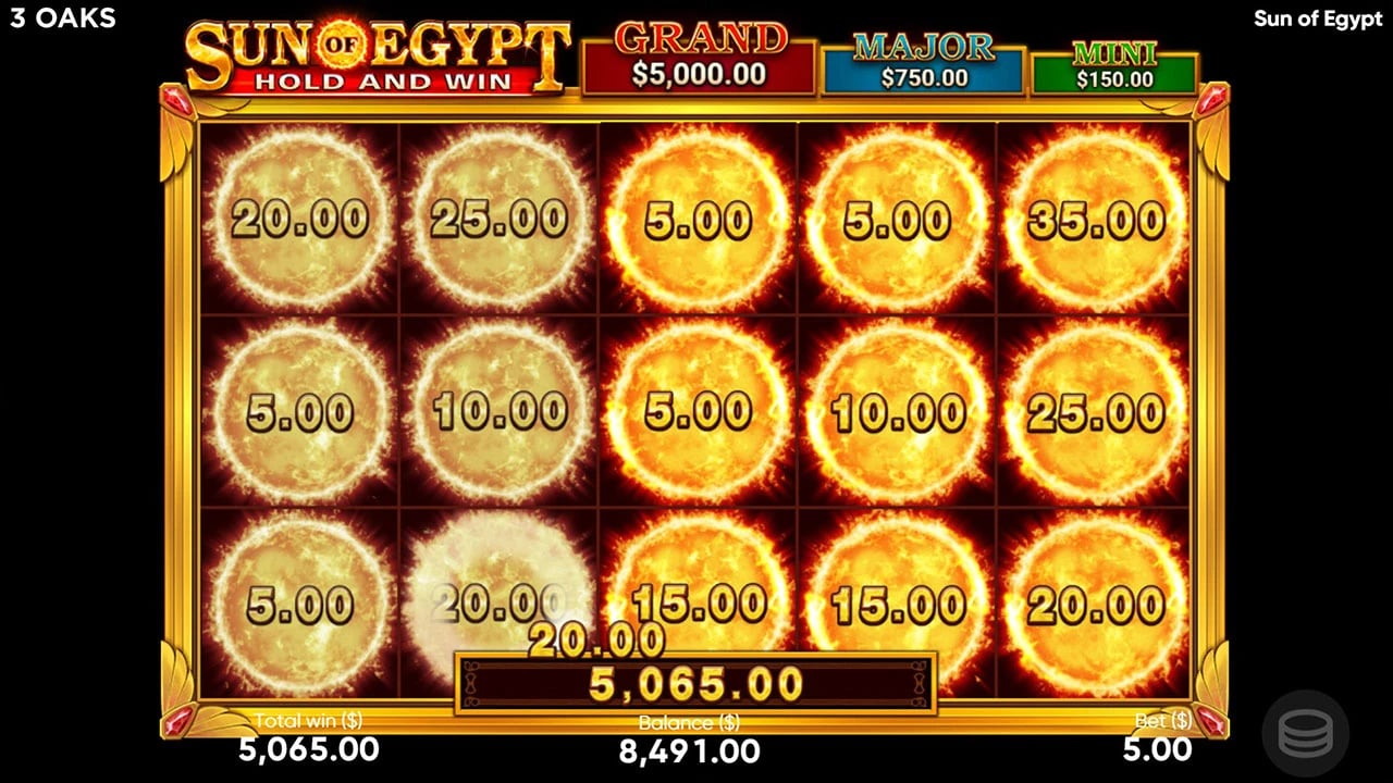 Sun Of Egypt: Full Sun bonus grid
