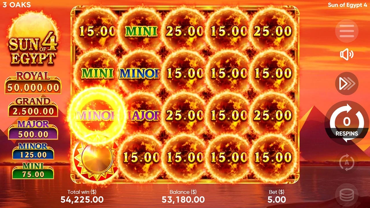Sun Of Egypt 4: full bonus field with a Mystery reveal and zero counter