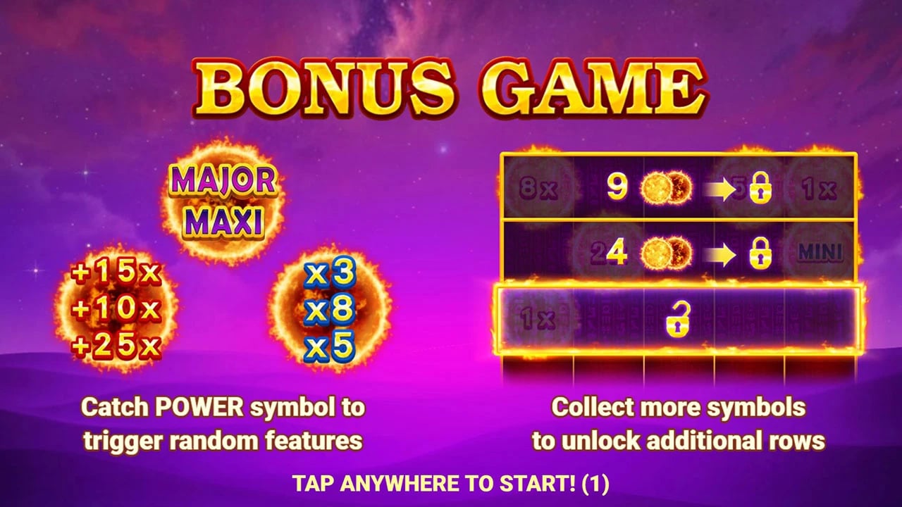 Sun of Egypt 5: Power effects and row-unlocking instructions