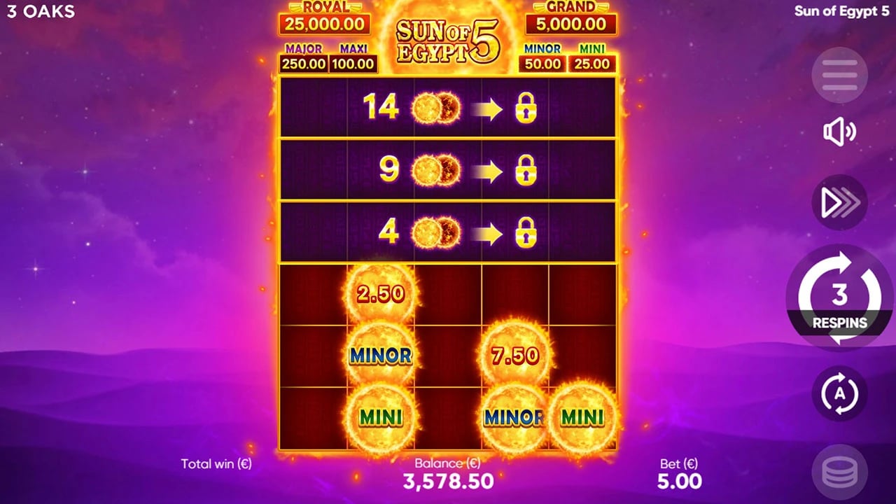 Sun of Egypt 5: Initial collection board with locked upper rows