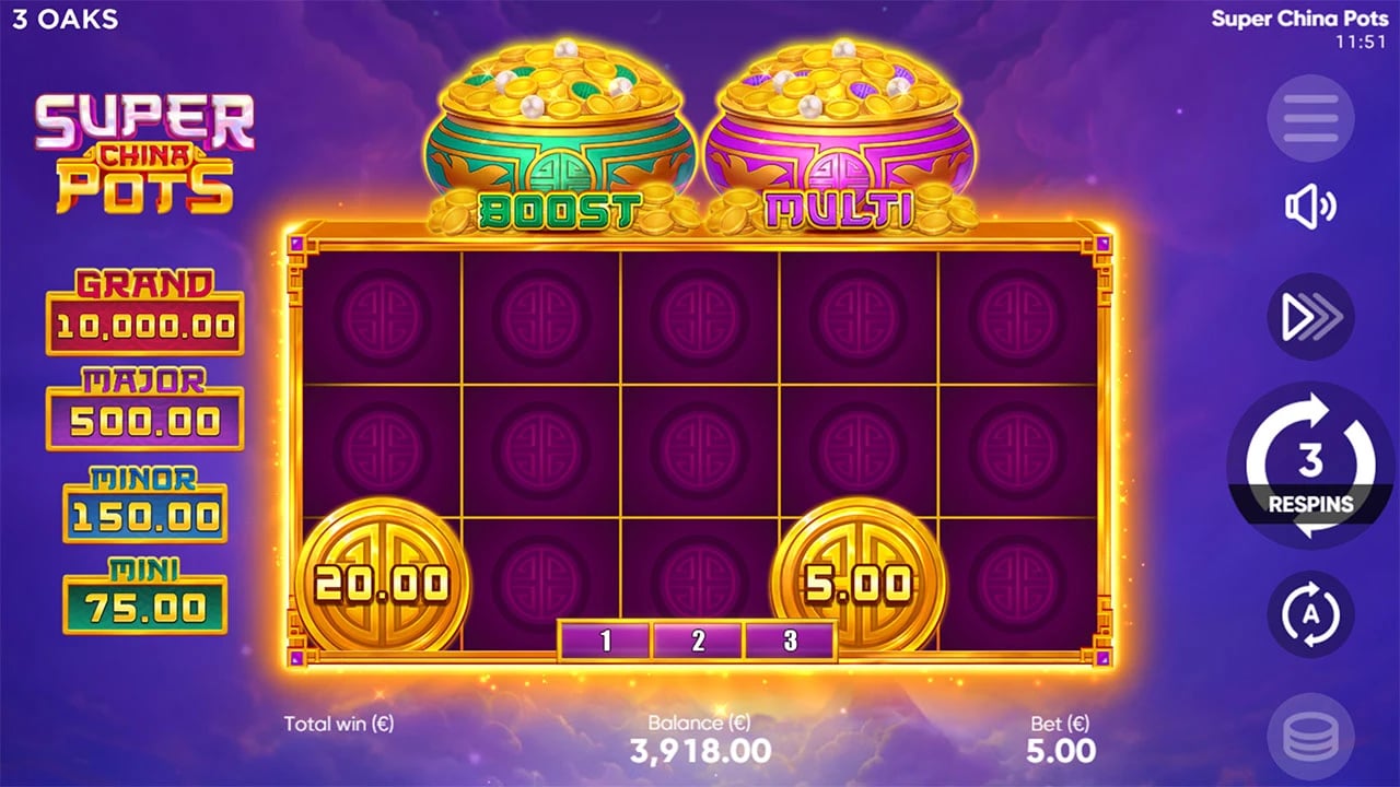 Super China Pots: BOOST and MULTI on the original bonus field