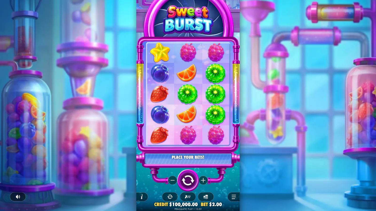 Sweet Burst ordinary three-column fruit board before a visible paid result.