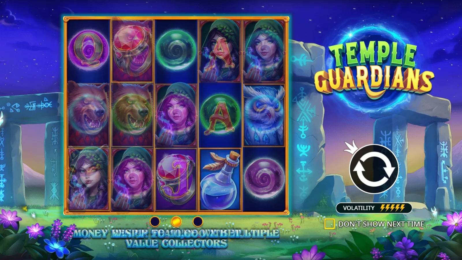 Temple Guardians official Pragmatic Play demo opening with the complete temple artwork
