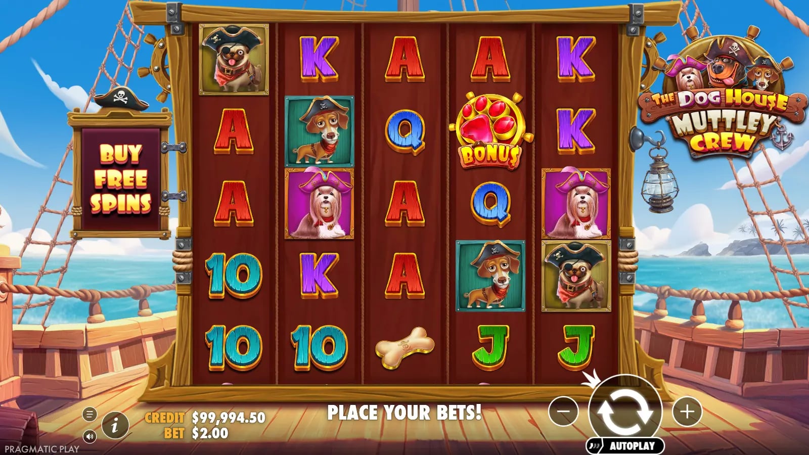 The Dog House Muttley Crew ordinary reels with one paw Bonus symbol and no Free Spins counter.