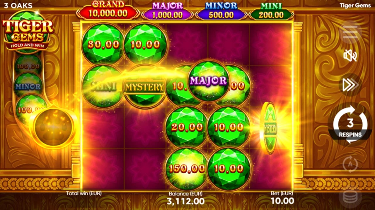 Tiger Gems: Mystery transformation with Fortune Slide queue