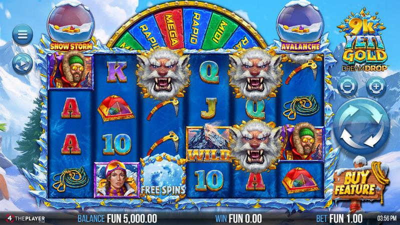 9K Yeti Gold slot game artwork